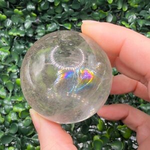 Incredible Clear Quartz Sphere w/ Huge Rainbow